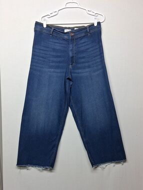 sofia by sofia vergara Dark Blue Wide-Leg Cropped Jeans